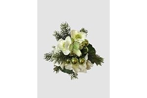 HIKO-EVENTDEKO Weihnachtsstrauß Nr.6 - Strauss künstlich Winter - Liegestrauß Seidenblumen Handstrauß Blumenstrauss