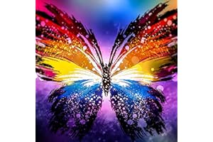 Rheskbecy Diamond Painting für Erwachsene,DIY 5D Diamant Painting Home Wall Decor,AB-Diamond Painting Libellen 45x45cm