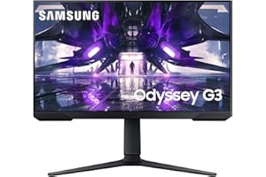 Samsung Monitor Gaming Odyssey G3 (S24AG322), Flat, 24", 1920x1080 (Full HD), VA, 165 Hz, 1 ms, FreeSync Premium, HDMI, Display Port, Ingresso Audio, HAS, Pivot, Flicker Free, Eye Saver Mode