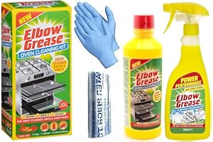 TOPEST Elbow Grease Oven Cleaner for Domestic Ovens and BBQ - 500 ML Bottle - Bags and Gloves Included - Complete Oven cleaning kit with Elbow Grease All Purpose Degreaser 500 ml