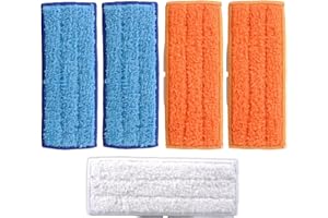 KEEPOW Kit de 5 Paños Lavables para iRobot Braava Jet 240 241, Material Premium, Nuestro Pack Especial Incluye 2 Mopas de Fregado Húmedo + 2 Mojado + 1 Seco