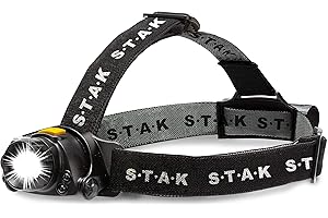STAK BY VELAMP Frontale LED, Torcia Ricaricabile 2200 mAh, Lampada Testa IPX4. Sensore Movimento, 900lumen, 5h Durata. Running, Pesca, Campeggio, Cantiere, Nero