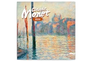 NOTIQUE Calendrier mural 2026 Claude Monet - avec calendrier mensuel - 30 x 30 cm (30 x 60 cm) ouvert