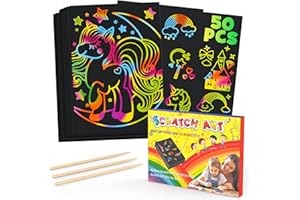 GRALAL Einhorn Spielzeug Mädchen 3-10 Jahre,Kratzbilder für Kinder Einhorn Geschenk für Mädchen 5-10 Jahre Kinderspielzeug ab 3-10 Jahren Mädchen Kleines Weihnachten Geschenk Kratzbuch Mädchen, 20x15cm