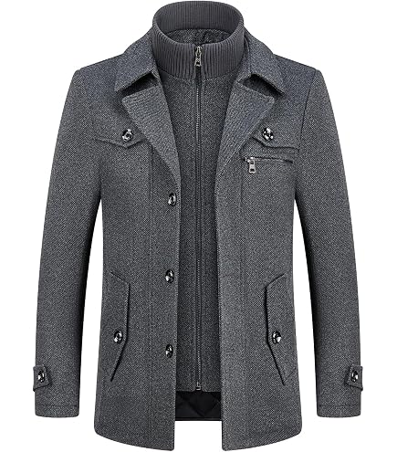 Trench Coat Homme Long Simple Boutonnage - Veste Automne Hiver Légère Et Élégante