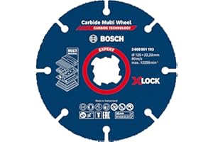 Bosch 1x Disques à tronçonner EXPERT Carbide Multi Wheel X-LOCK (pour Bois dur, Bois clouté, Ø 125 mm, Professional Accessoire Petite meuleuse angulaire)