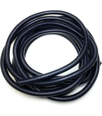 16mm OD Black Plastic Flexible Corrugated Conduit - Cable Protection Tube