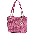 Mia K Collection Shoulder Handbag for Women: Vegan Leather Satchel-Tote Bag, Top-Handle Purse, Ladies Pocketbook