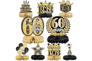 Moorle 40. Geburtstag Männer Frauen, 9stk 40. Geburtstag Dekoration Tischdeko, Bienenwabe Mittelstück Schwarz Gold Waben Party Tischdekoration für 40 Jahre Party Zubehör Deko (Schwarzes Gold 60)