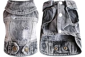 SUNDAYLIKELIFE Haustier Hund Denim Jacke Weste Hundekleidung Jeansjacke für Kleine Mittlere Hunde Katzen Haustier Mode Loch Jacke Pullover Nette Hundeweste Haustier Sommer T-Shirt Pullover (L, A)
