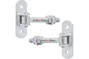 KOTARBAU® 2 piezas Bisagras Para Puertas - Acero - 130 mm M16 - Plata - Bisagra Ajustable Para Puerta De Jardín - Con Placa De Montaje - Para Cancelas Y Portones - Bisagras Regulables