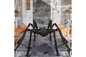 JIASHA Ogromny pająk na Halloween, 2 m, olbrzymi pająk, dekoracja na Halloween, do ogrodu, na zewnątrz, pajęcza sieć na Halloween, Halloween, na imprezę, do ogrodu, na zewnątrz