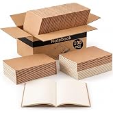 VEESUN 100 Pack Notebooks A5 White Notebook Notepad Office School | Economy Pack / 30 Sheets and 80gsm Paper Cream / Kraft Pa
