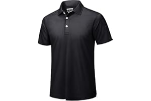 TACVASEN Men's Breathable Polo Shirts Quick Dry Casual Work Golf Shirt with Button