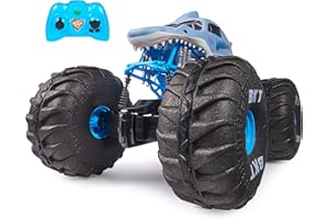Monster Jam, Oficjalna zdalnie sterowana zabawka terenowa Monster Truck Mega Megalodon, ponad 60 cm wysokości, w skali 1:6, zabawka dla dzieci dla chłopców i dziewczynek