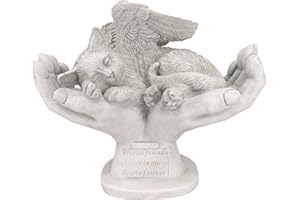 Design Toscano In God's Hands Cat Pet Grave Memorial Outdoor Garden Statue, Polyresin, Antique Stone, 39.5 cm