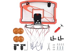 DBREAKS Mini kosz do koszykówka, kosz dla dzieci, wall-mounted basketball hoop with 4 balls, room protector