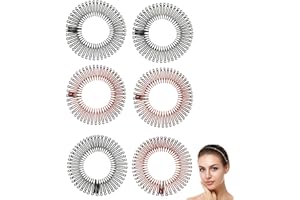 PMELCXD Peigne Extensible Full Circle Peigne Circulaire en Plastique Peigne à Cheveux Extensible Bandeau 6 p, 2 couleurs