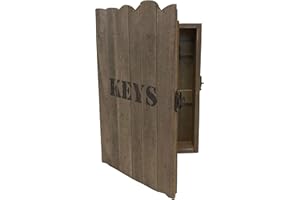 Home-ever Wood Wall Mounted Key Box 'Shabby Chic' Key Cabinet (Natural)