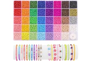 Funtopia 39 Couleurs 3mm Perles pour Bracelet, 9600 Pièces Perles de Rocaille, Friendship Bracelet Kit Perles pour Bijoux Adulte Enfant