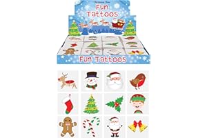 Henbrandt 120 x Mini Christmas Temporary Transfer Tattoos for Children Kids Festive Xmas Stocking Advent Calendar Fillers for Boys and Girls