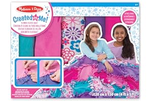 Melissa & Doug Stworzony przeze mnie! Kwiatowa kołdra polarowa - oryginalna (nieszyta kołdra polarowa, miękki materiał, 48 sztuk, 1,5 m szer. x 1,2 m dł., najlepsza dla dzieci w wieku 6, 7, 8 lat i więcej)