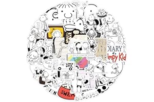 FANCICO Diary of a wimpy kid Aufkleber 50 Stück Cartoon Aufkleber für Wasserflaschen, Gepäck, Fahrrad, Auto, Niedliche Geschenke Partyzubehör für Kinder, Teenager, Erwachsene