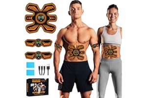 SEVEKO Cinturón Abdominal Electroestimulación, Electroestimulación Abdominal,Electroestimulador Muscular para Entrenamiento Completo del Cuerpo,Entrenamiento Abdominal EMS 8 Modos & 15 Intensidades