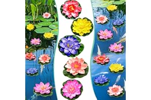 Simsky 5 PCS Nenufares Flotantes Artificiales 10cm Flor de Loto Artificial Pequeña Nenúfares Flotantes de Plástico EVA Nenúfare Flotantes Piscina Decoración para Patio Jardín Estanque Escenario