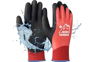 OriStout Guanti da Lavoro Uomo Donna Touch Screen Guanti Impermeabili Guanti Termici Invernali Guanti Da Giardino Freddo Rosso Small