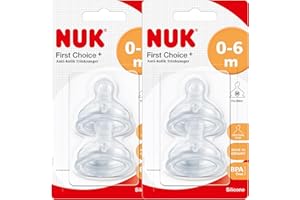 Nuk silicone tétines 10124015 First Choice +, taille 1 (0-6 mois) M, 2-pack (2 x Blister 2er)