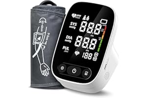 SANEWE BP Monitor Blood Pressure Blood Pressure Machine Automatic BP Monitor for Home Use 2x90 Readout 5 Inch Backlit Large Display Heart Rate Hypertension Monitor Cuff 22-42cm (White)