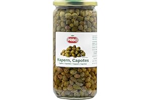 Hymor KAPERN CAPOTES - 1x 500g - größere Kapern eingelegt in Salz im Glas Capres Capperi von PRIBO, mild-würzig passend zu Königsberger-Klopse Vitello-Tonnato Rinder-Tatar Salate (1 Glas)