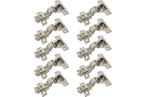 LIKERAINY 95 Grado Cerniera 35mm Battuta Interna senza Ammortizzatore con Montaggio Scivolare per Ante Mobili da Cucina Gabinetto Cerniere per Armadio Porta 10 Pezzi