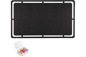 SEG Direct Große Filz-Pinnwand, Memotafeln 72 cm x 44 cm, Schwarzes Brett und Notizbrett für das Büro mit 35 Druckstiften, Schwarz