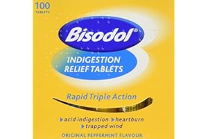 Bisodol Indigestion Relief Tablets - 100 Tablets Fast Relief to Trapped Wind, Acid Indigestion & Heartburn,100 Count (Pack of 1)