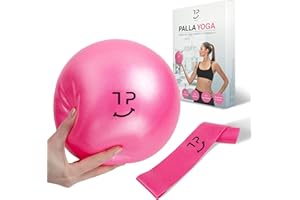 Tre Puri® Palla Pilates – 25 CM Palla Fitness con Yoga Accessori Marchio ITALIANO – Fitball Utile per fare ginnastica e Gravidanza - OMAGGIO fascia elastica ed E-book (CONSIGLI PER TE)