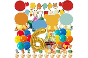 MODEQQ 48 Stück Geburtstagsdeko 6 Jahre Junge Mädchen, Luftballons Geburtstag Party Set, Ballons Set für Kindergeburtstag Party Deko (6)