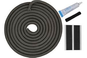 KAMINOVA Fireplace Seal Door Seal Set, 3 m Diameter 9.5 mm, for Justus and Orange Fireplace, Stove Seal Including Adhesive, Binder, Sleeve and Installation Instructions (English language not guaranteed)