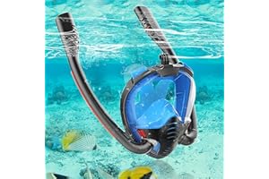 MADEOKOLTD Full Face Snorkel MaskDouble-Tube Dry Top Diving Mask 180°Panoramic Anti-Fog UK