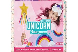 jackinthebox Unicorn Craft kit for 3 to 5 Year Old, 3 Craft Projects,Great Gift for Girls Ages 3 4 5 Years, No Mess Art for Kids,DIY Creative Activity