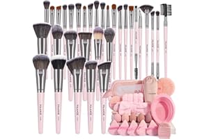 ‎MAANGE Pinselset Makeup MAANGE 54-teiliges Make up Pinsel Set, hochwertige synthetische Make-up-Pinsel, multifunktionales Schminkpinsel Set für Frauen und Mädchen (Rosa, 54-teilig)