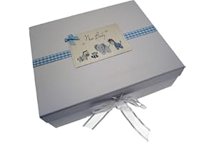White Cotton Cards New Baby, Large Keepsake Box, Blue Toys