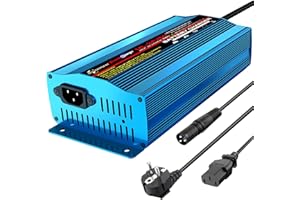 MOUDENSKAY 24V 8Amp Cargador Automático Inteligente Con Conector XLR para Scooter, Silla de Ruedas, Coche y Moto - Soporte de Goteo Con Interruptor