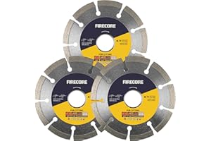 Firecore 3pcs-Disque à tronçonner Diamant, 125 mm, coupe humide et sèche, pour couper le béton, la pierre, la brique et d'autres matériaux durs