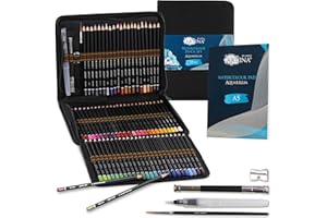 Artina Aquarellia set pittura ad acquerello 78 pezzi con astuccio - matite, pennelli, pennello ad acqua certificati FSC® - matite acquerellabili - matite idrosolubili in legno per pittura