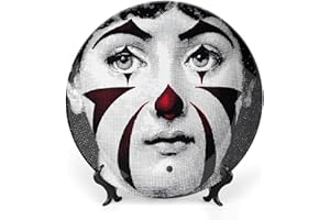 Fgjkt Piatto Lina Cavalieri, Piatto Decorativo da Parete, Decorazione da Appendere alla Parete con Piastra Facciale Misteriosa, Staffa Inclusa E Gancio A Molla Speciale,Style-8,6inch