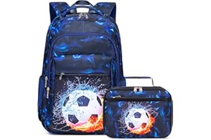 LEDAOU Mochila escolar para niños, mochila escolar para niños, niñas, adolescentes, mochila escolar con bolsa de almuerzo, preescolar, escuela primaria