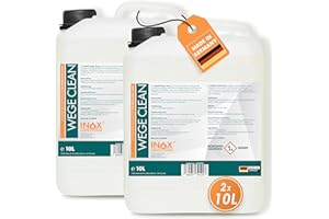 INOX-LIQUIDSYSTEMS INOX® - Effektives Wege Clean Konzentrat 2x10L | Steinreiniger intensiv außen | Grünbelagentferner Konzentrat, Algen-, Flechten- und Moosentferner | Reinigt Stein, Beton, Fliesen & Fassaden