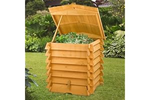 KCT 300L Large Outdoor Wooden Compost Bin Garden Kitchen Waste Eco Composter